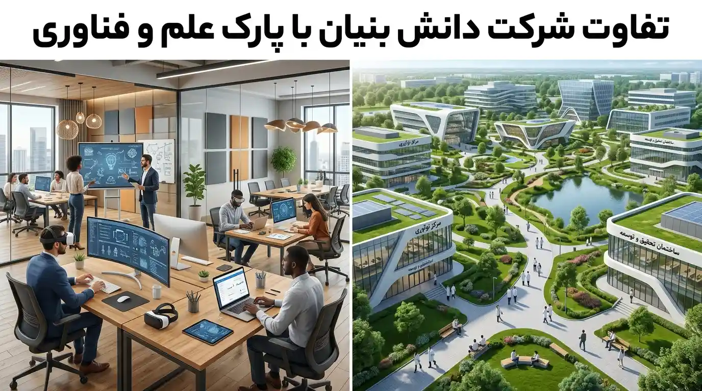 تفاوت شرکت دانش بنیان با پارک علم و فناوری